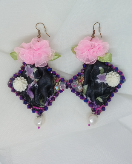 Šité dizajnové náušnice "Sen Jordánska"